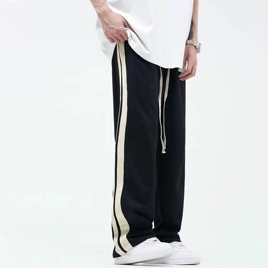 Striped Straight Color Matching Side sweatpants