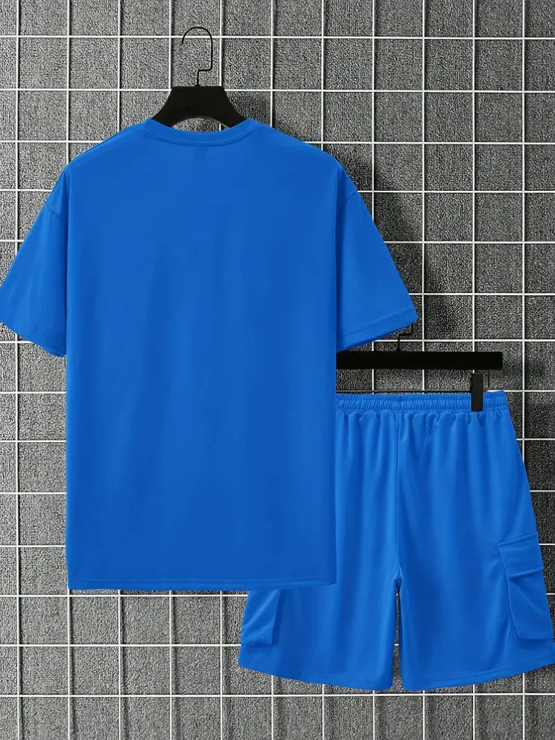 Men's Casual T-Shirt & Drawstring Shorts Set