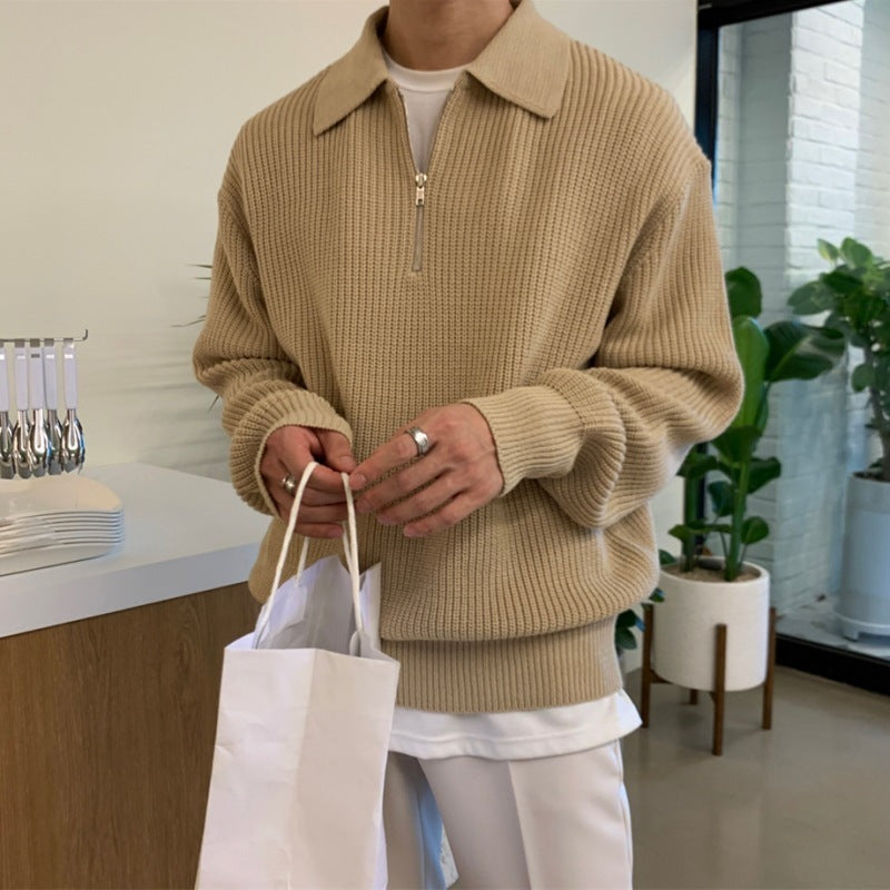 Lapel Sweater Men's Winter