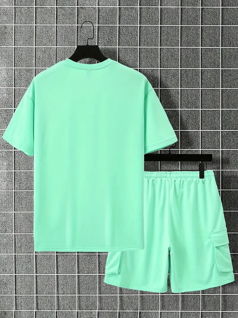 Men's Casual T-Shirt & Drawstring Shorts Set