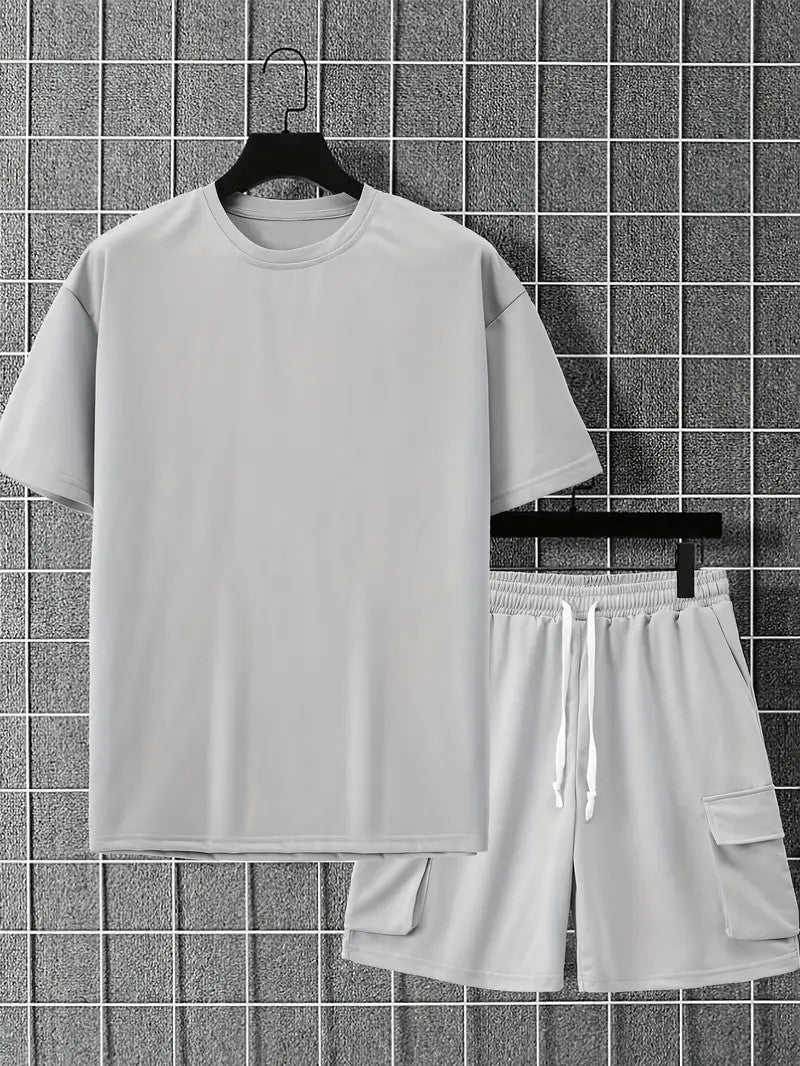 Men's Casual T-Shirt & Drawstring Shorts Set